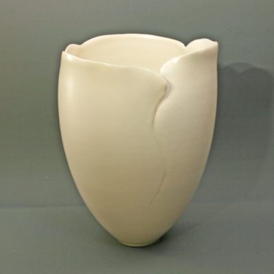 Large white carved beaker