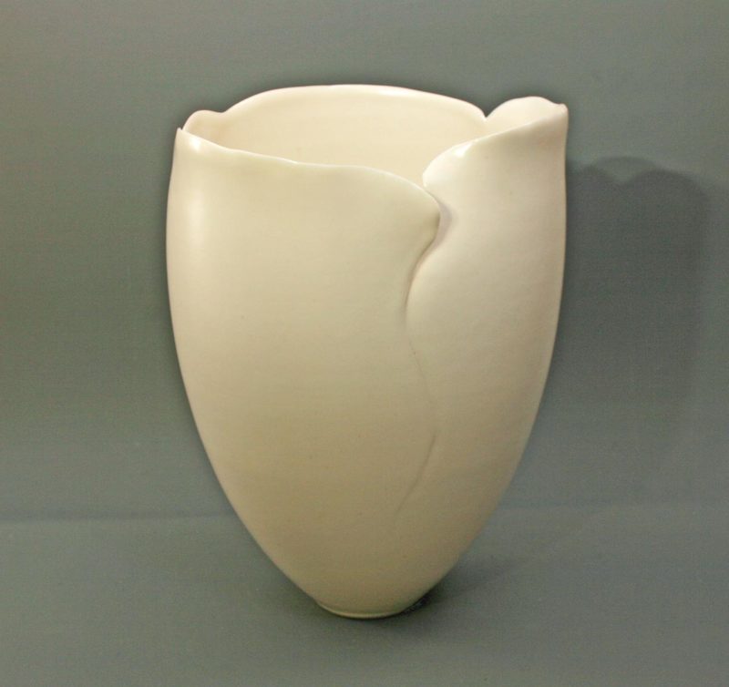 Large white carved beaker