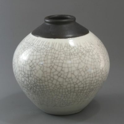 Medium black and white crackle bottle